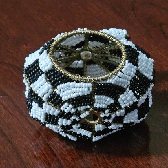 RARE RETIRED MACKENZIE CHILDS COURTLY CHECK FALL HALLOWEEN PUMPKIN NAPKIN RING - Picture 8 of 9